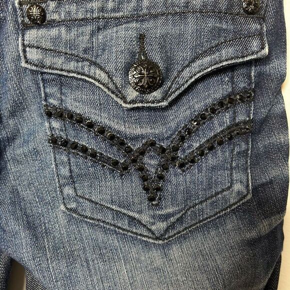 Affliction Jade Bootcut Jeans Women's Size 27 Flare Leg Classic Moto Grunge - Picture 7 of 16